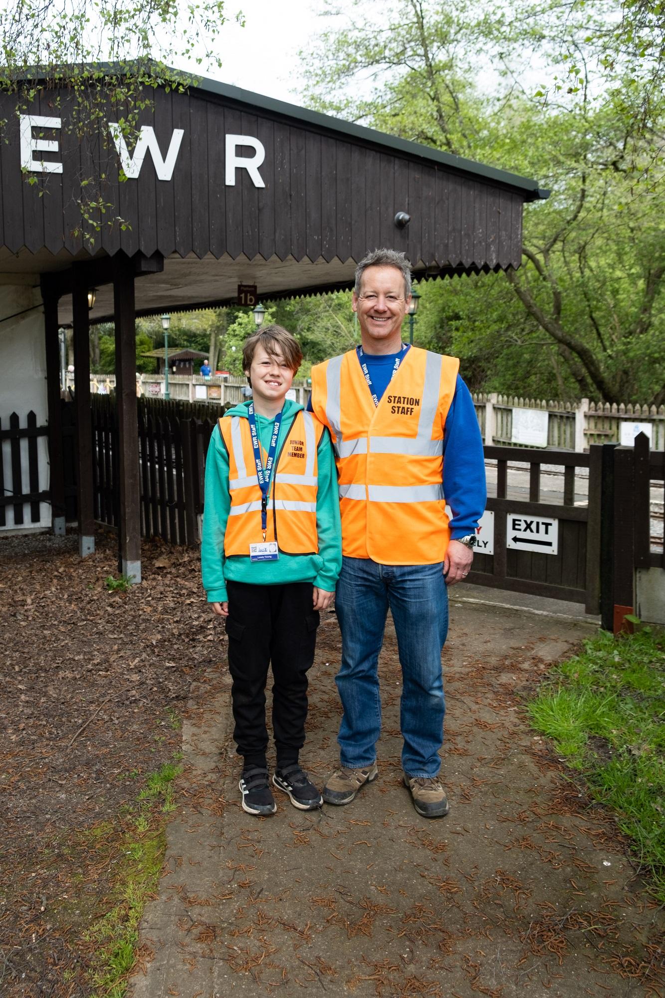 Photograph of Lewis and Wayne, volunteers at the Echills Wood Railway