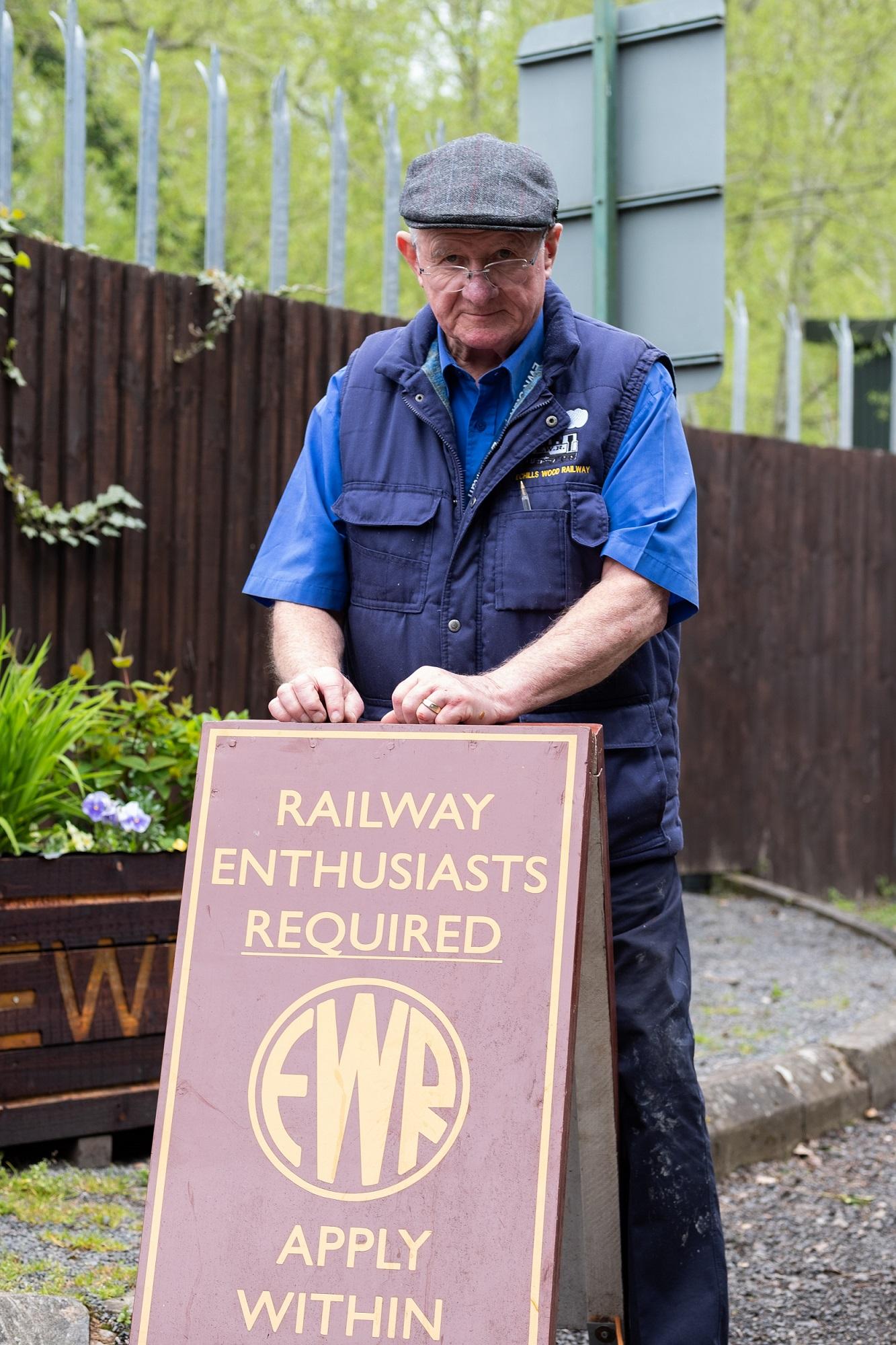 Photograph of Jeff Stevens, Secretary of the Echills Wood Railway