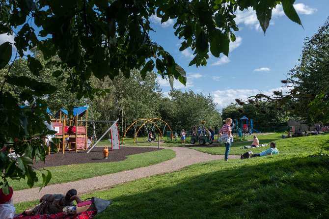 Lake view play area