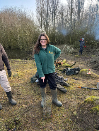 Rachel baconnet and a newly spotted man orchid plant